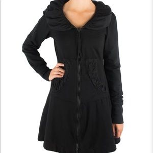 Prairie Underground long black cloak hoodie L